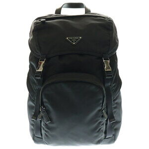 PRADA RE NYLON Saffiano Leather Backpack Black